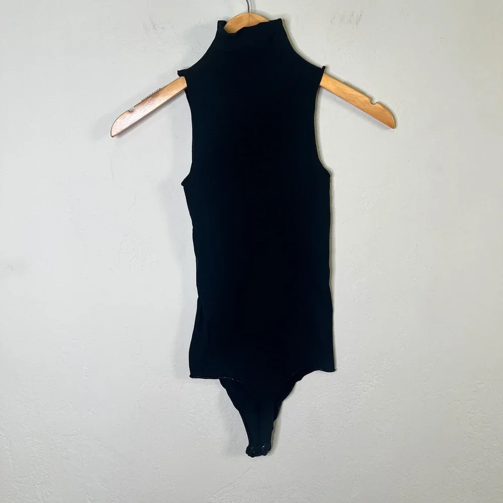 Commando Bodysuit Ballet Mock Neck Women Size One Size Black Sleeveless Stretch - Picture 2 of 5